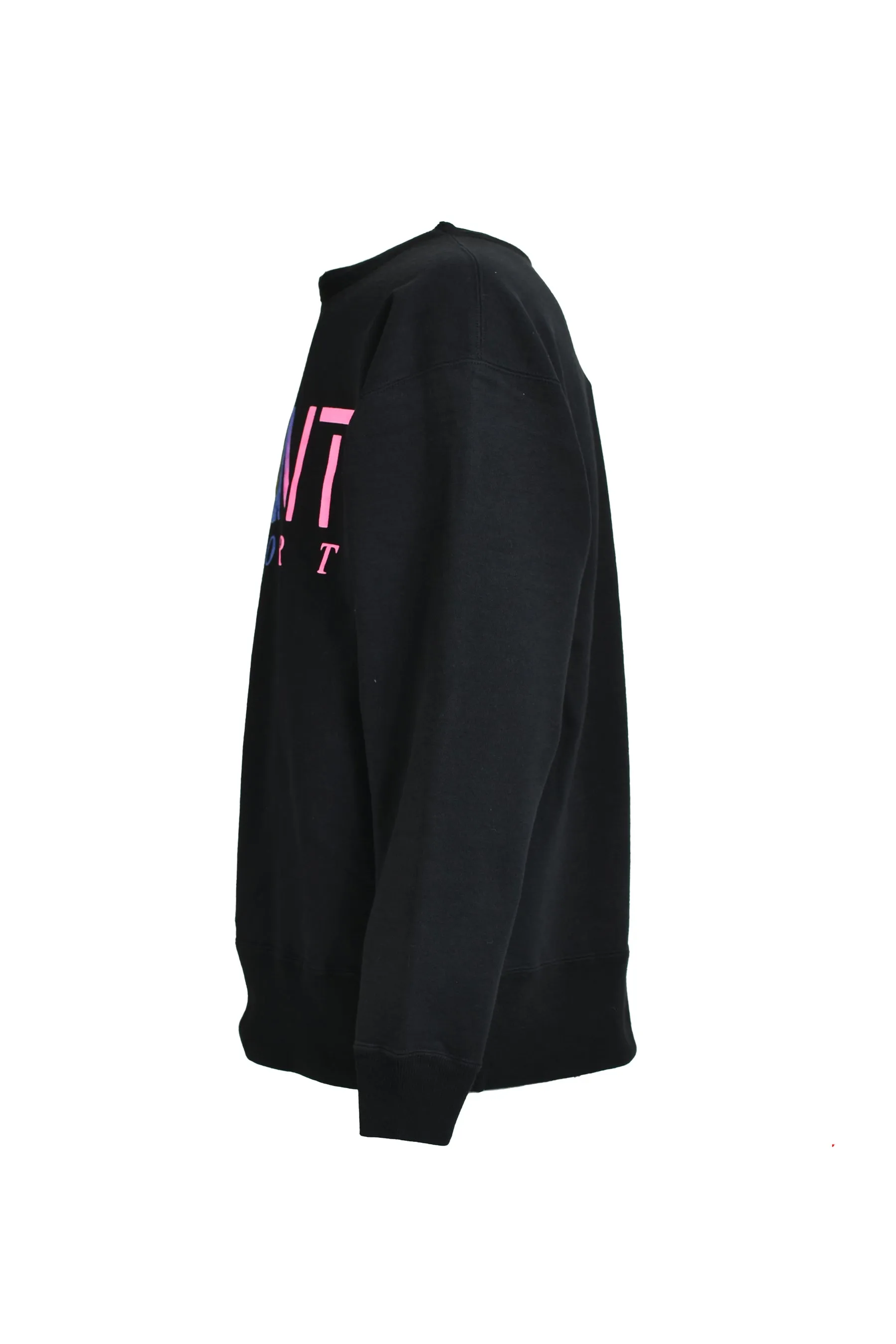 SAINT Mxxxxxx CRW NECK SWET/SAINT SPORT/BLK Colorful Gradient SAINT Round Neck Sweatshirt Black S-XL Original 420g David's Cloth Light Fleece Genuine Plate Main Mark Washing Mark and Other Accessories Complete and Correct Correct Level of Printing Technology Natural Gradient Transition Original Loose Fit Comfortable and Easy to Wear